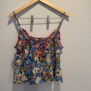 NATURAL LIFE NWT Boho Floral Embroidered Flowy Tank | Cottagecore Hippie Top